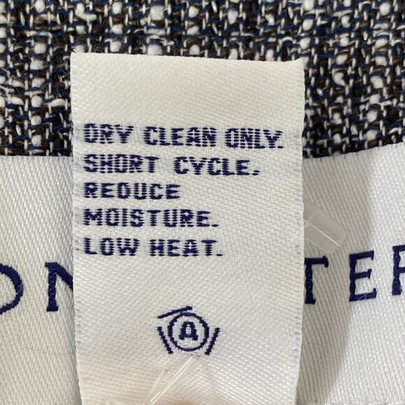 Doncaster Navy Blue White Tweed Ruffle Trim Full Zip Blazer Jacket Women's 14W - Picture 13 of 15